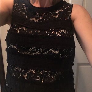 J crew Black Lace top
